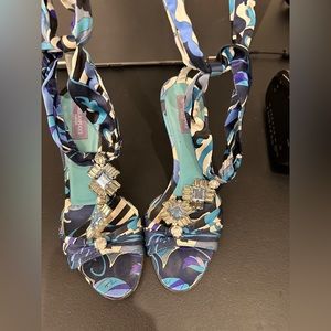 Pucci wrap around ankle shoes